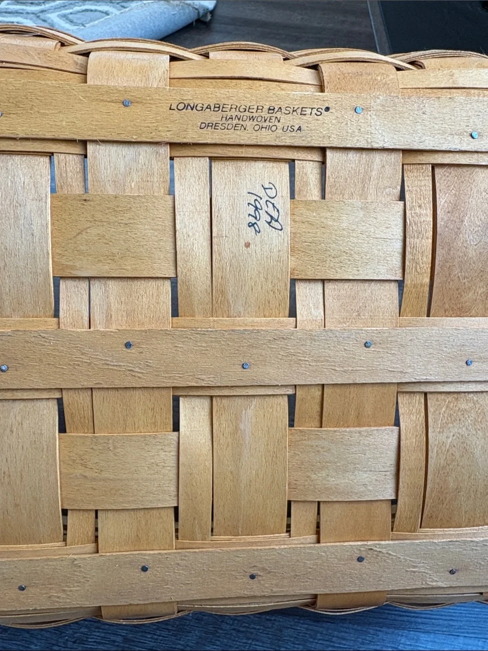 Longaberger Wash Day Extra Large Laundry Basket 1998 Storage 24x17.5”